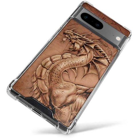 Dragon Parchment by Tom Wood Google Pixel 8 Clear Case